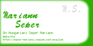 mariann seper business card